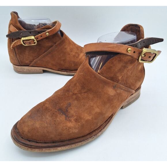 A.S.98 AS 98 Felix Brown Leather Suede Belted Booties Women 6 Excellent Cond. - Picture 6 of 16